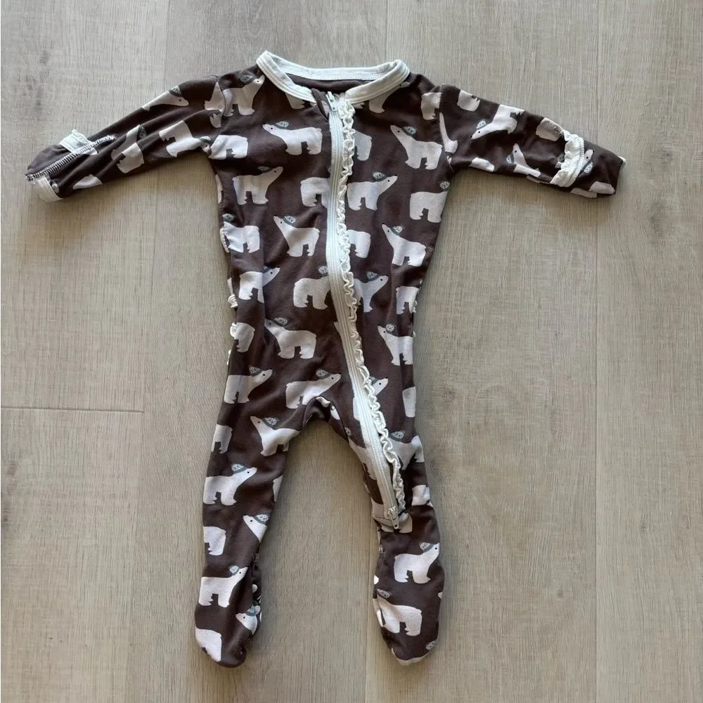KicKee Pants Coffee Polar Bears Footie